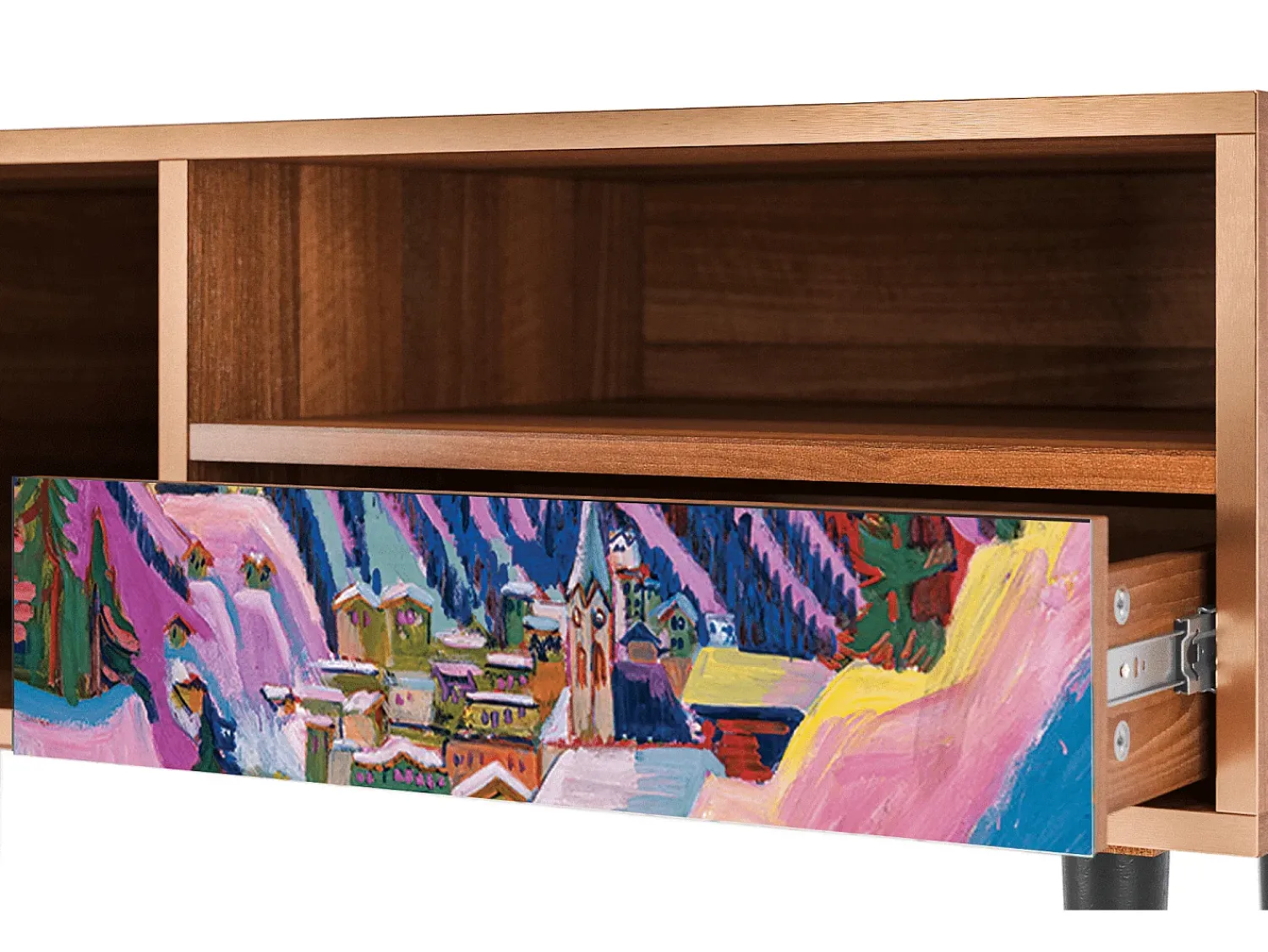 Discount Mueble de TV - 115х59х48 cm - T3 - Davos Winter, Nogueira Castanho