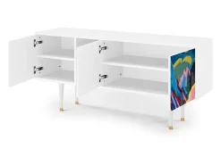 Móvel De Tv* Mueble de TV - 150х69х41 cm - T5 - Davos Winter, Branco Bege