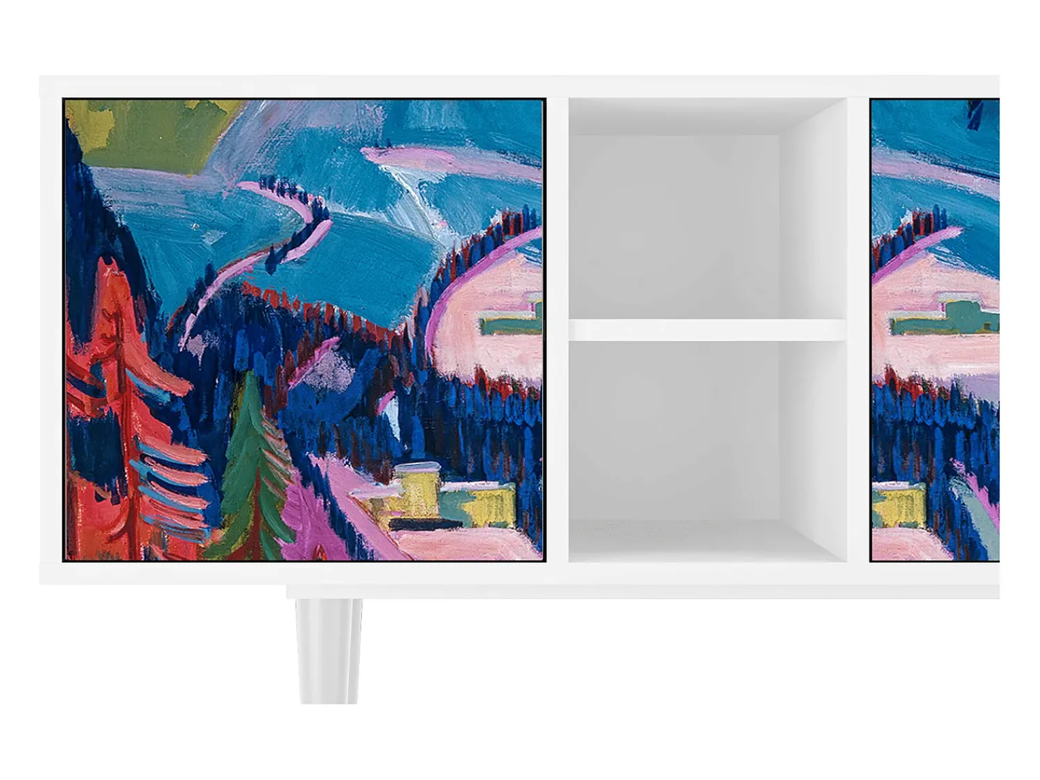 Móvel De Tv* Mueble de TV - 150х69х41 cm - T5 - Davos Winter, Branco Bege
