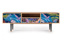 Móvel De Tv* Mueble de TV - 170х59х41 cm - T6 - Davos Winter, Nogueira Castanho