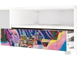 Móvel De Tv| Mueble de TV - 115х59х48 cm - T3 - Davos Winter, Branco Bege