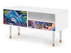Móvel De Tv| Mueble de TV - 115х59х48 cm - T3 - Davos Winter, Branco Bege