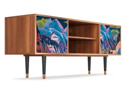 Móvel De Tv| Mueble de TV - 170х69х48 cm - T2 - Davos Winter, Nogueira Castanho