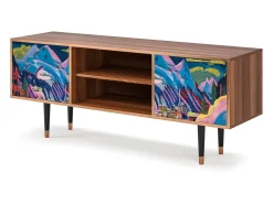 Móvel De Tv| Mueble de TV - 170х69х48 cm - T2 - Davos Winter, Nogueira Castanho