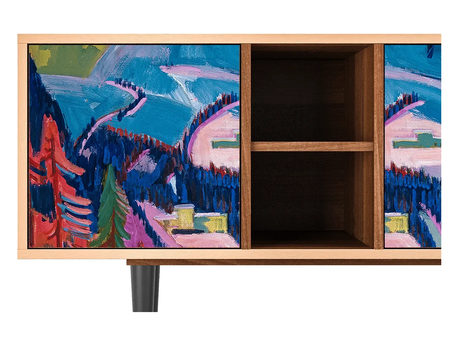 Best Mueble de TV - 150х69х41 cm - T5 - Davos Winter, Nogueira Castanho