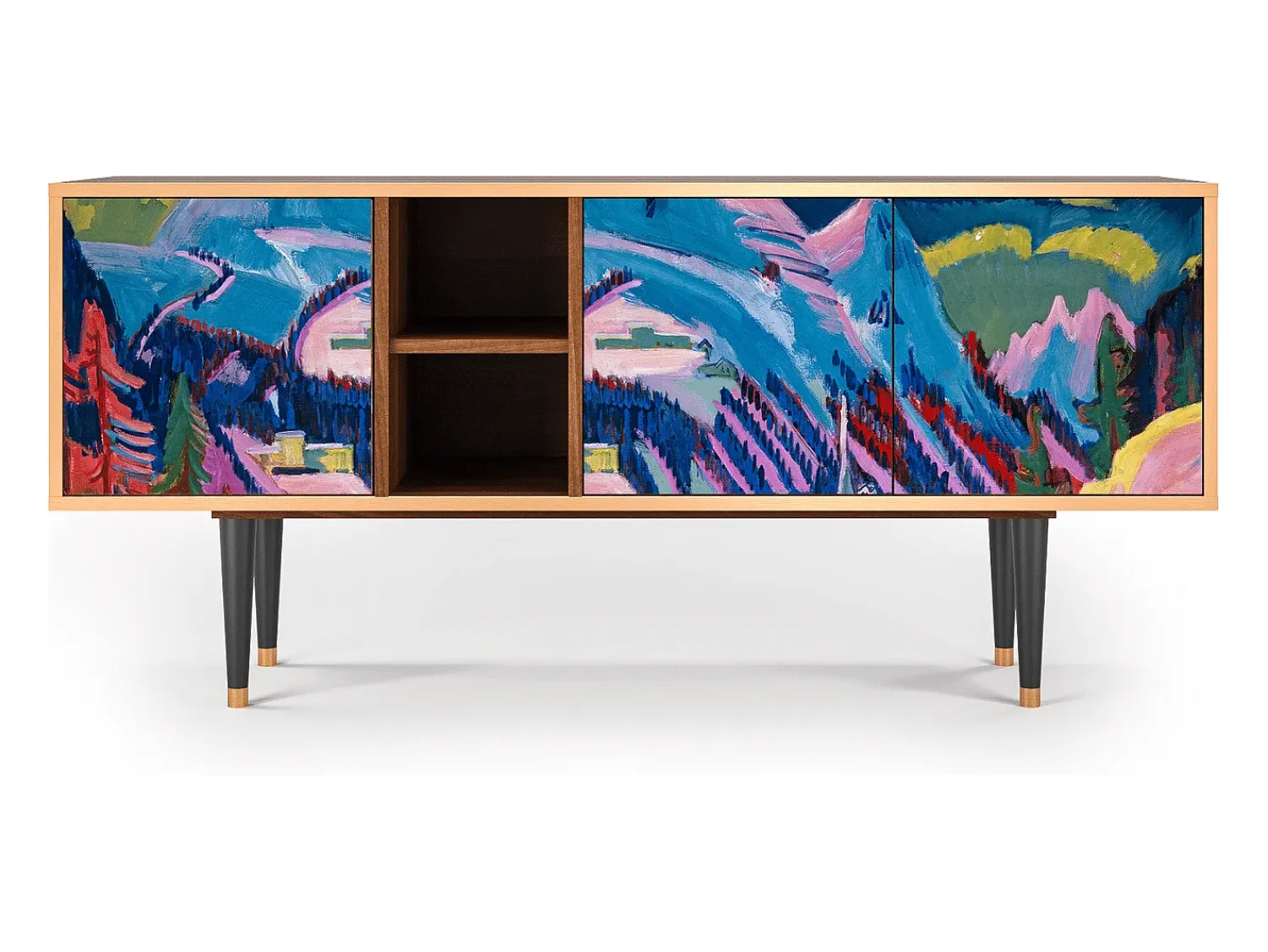 Best Mueble de TV - 150х69х41 cm - T5 - Davos Winter, Nogueira Castanho