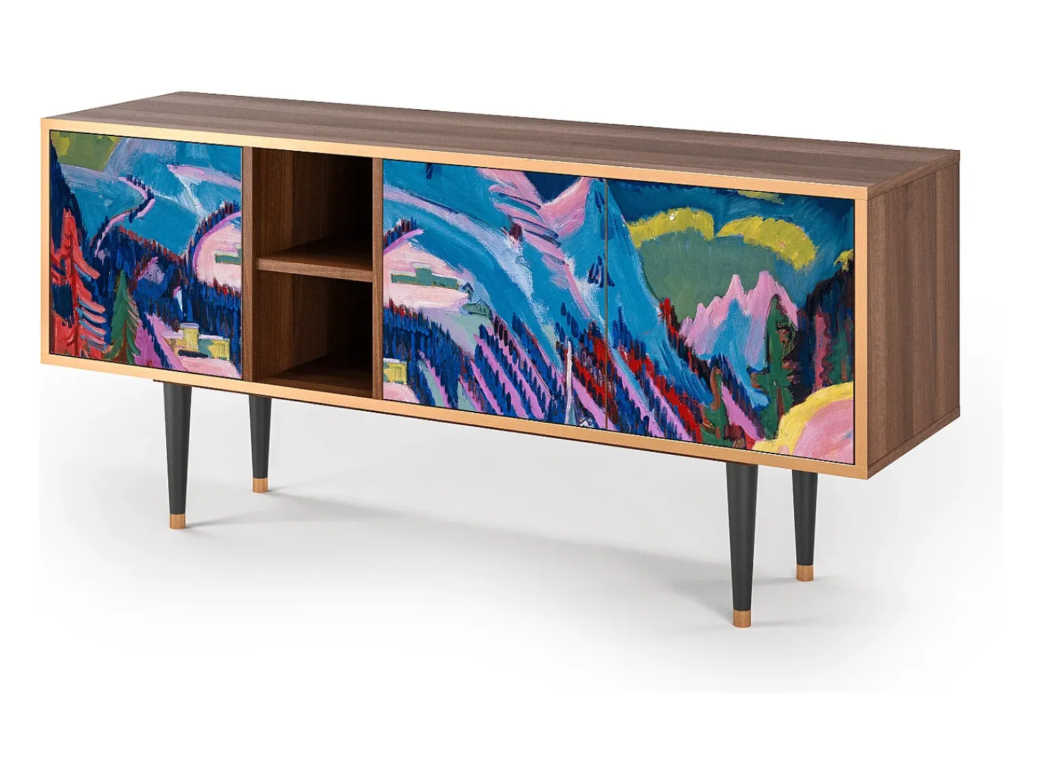 Best Mueble de TV - 150х69х41 cm - T5 - Davos Winter, Nogueira Castanho
