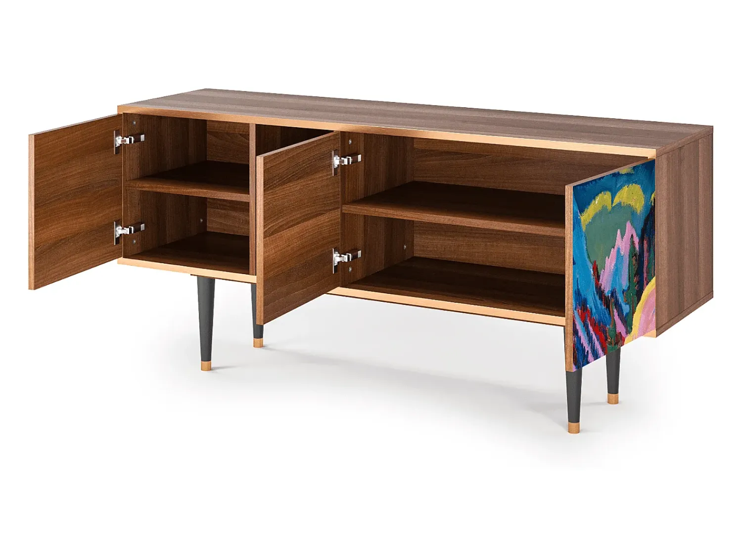 Best Mueble de TV - 150х69х41 cm - T5 - Davos Winter, Nogueira Castanho