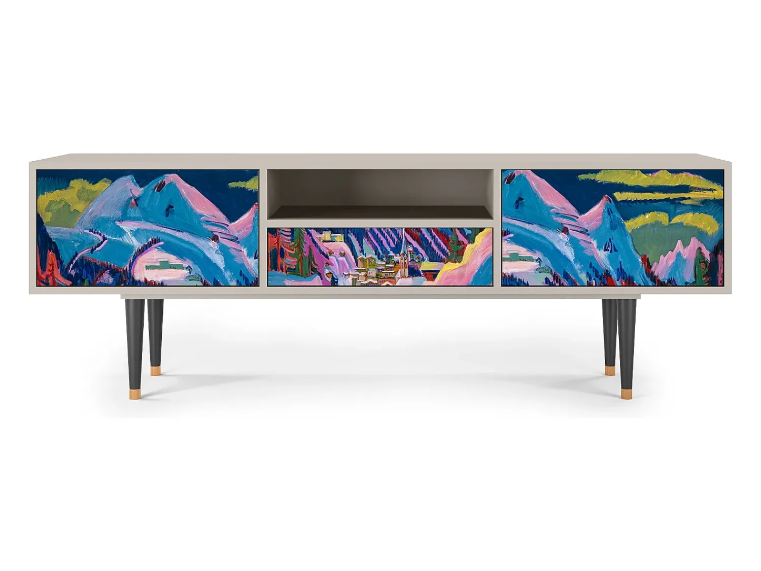 Sale Mueble de TV - 170х59х41 cm - T6 - Davos Winter, Areia Bege