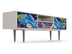 Sale Mueble de TV - 170х59х41 cm - T6 - Davos Winter, Areia Bege