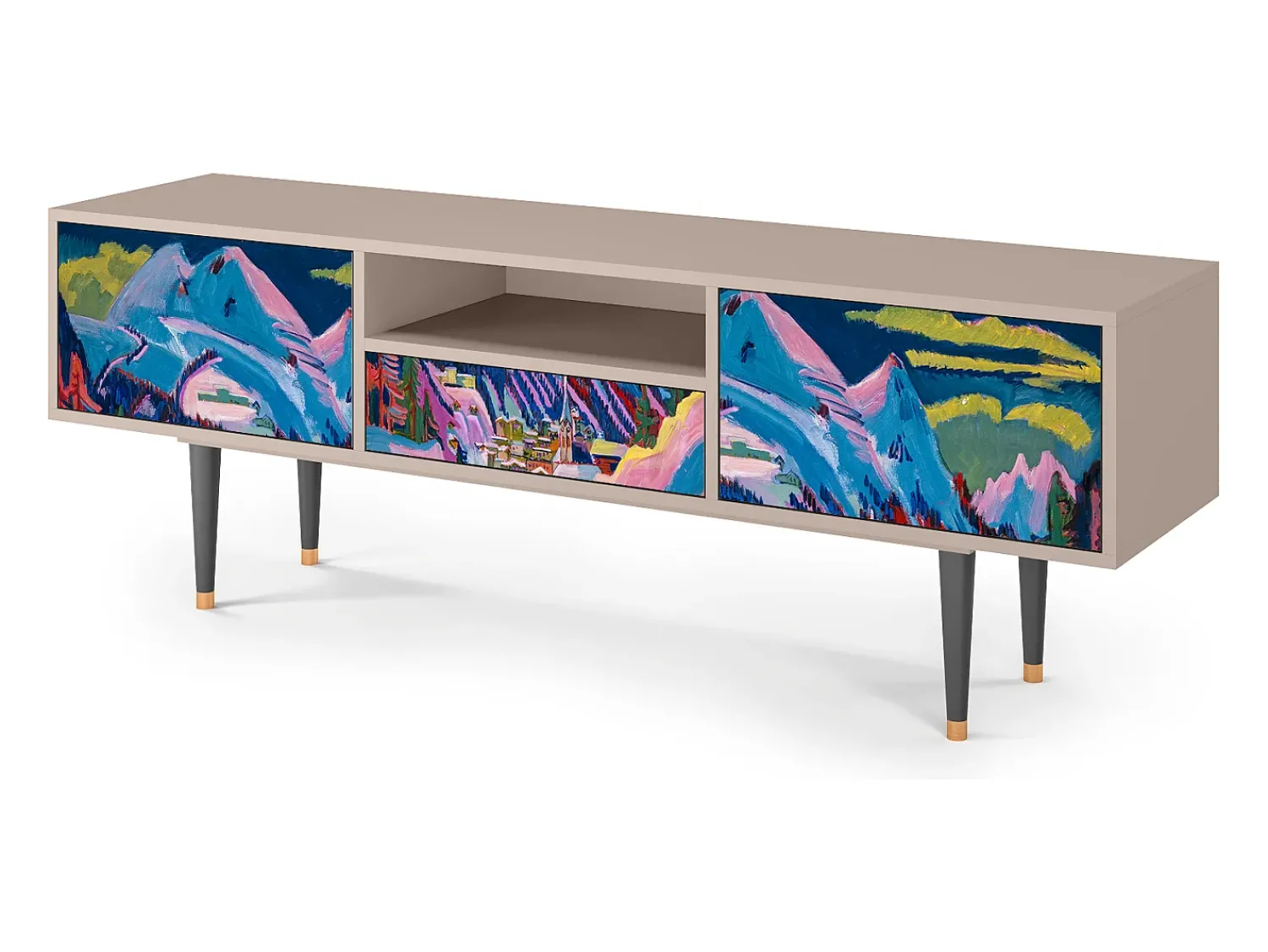 Sale Mueble de TV - 170х59х41 cm - T6 - Davos Winter, Areia Bege