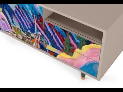 Móvel De Tv* Mueble de TV - 125х56х41 cm - T7 - Davos Winter, Latte Bege