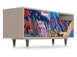 Móvel De Tv* Mueble de TV - 125х56х41 cm - T7 - Davos Winter, Latte Bege