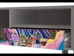 Móvel De Tv| Mueble de TV - 115х59х48 cm - T3 - Davos Winter, Cinza Cinzento