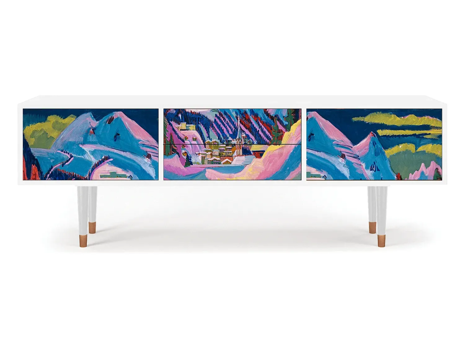 Móvel De Tv* Mueble de TV - 170х59х48 cm - T4 - Davos Winter, Branco Bege