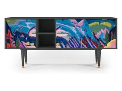 Móvel De Tv* Mueble de TV - 150х69х41 cm - T5 - Davos Winter, Antracite Cinza antracite