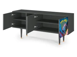 Móvel De Tv* Mueble de TV - 150х69х41 cm - T5 - Davos Winter, Antracite Cinza antracite