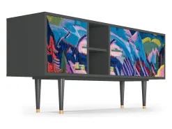 Móvel De Tv* Mueble de TV - 150х69х41 cm - T5 - Davos Winter, Antracite Cinza antracite