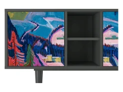 Móvel De Tv* Mueble de TV - 150х69х41 cm - T5 - Davos Winter, Antracite Cinza antracite