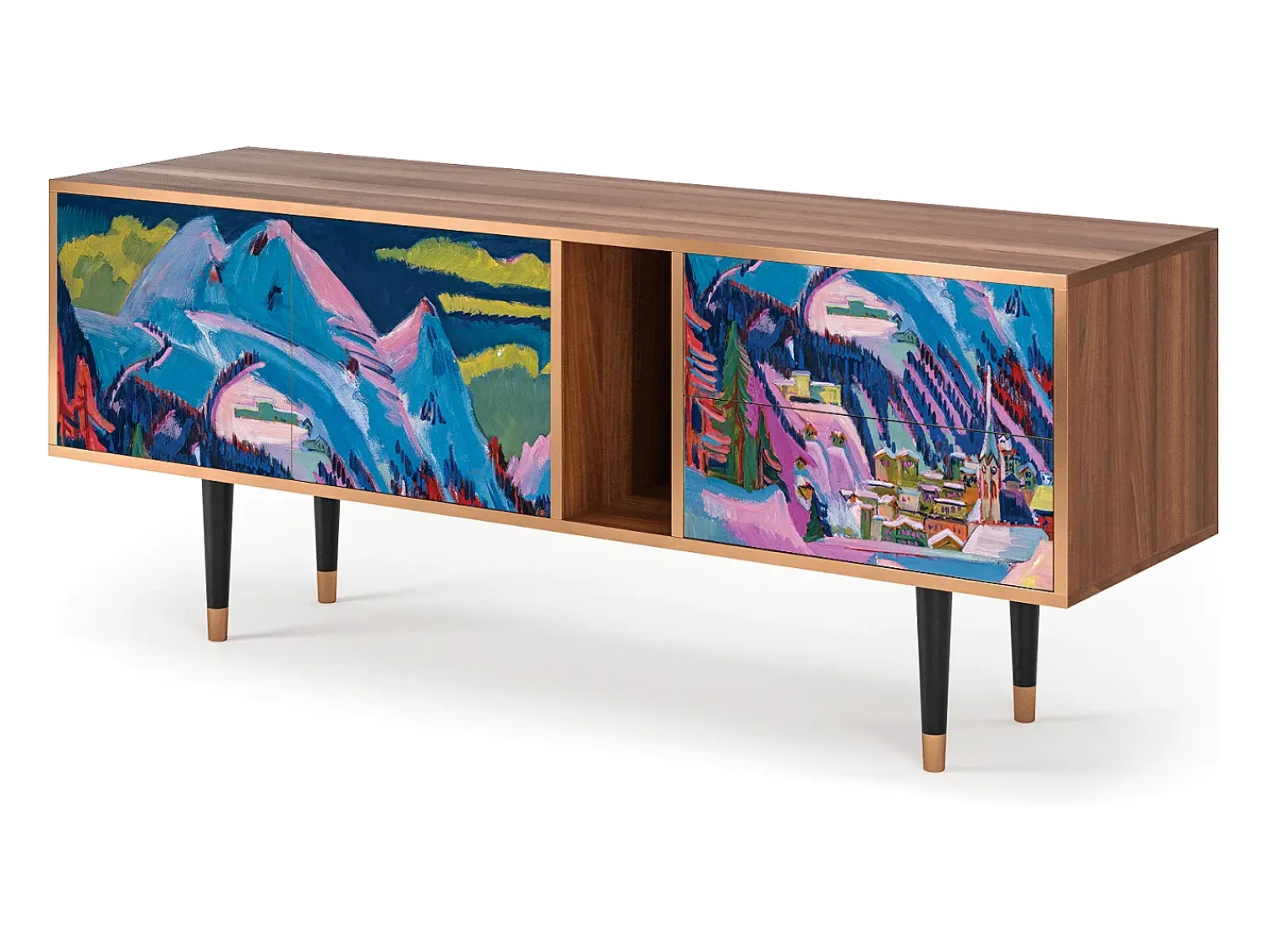 Mueble de TV - 170х69х48 cm - T1 - Davos Winter, Nogueira^ Móvel De Tv