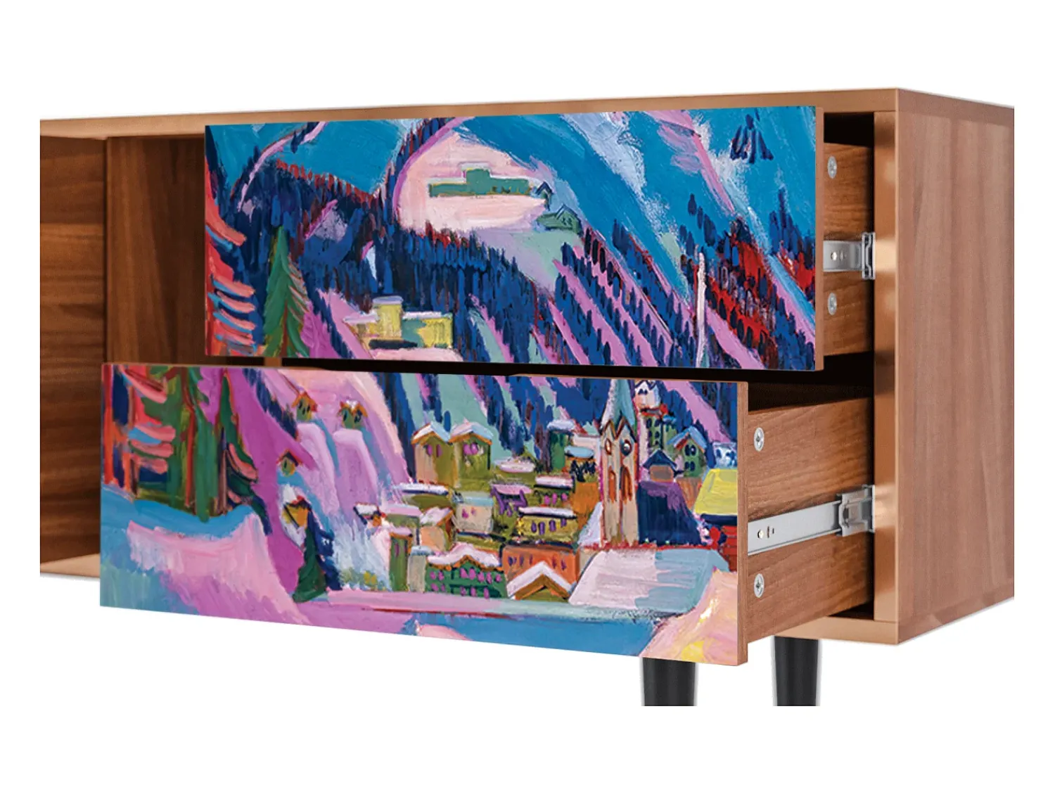 Mueble de TV - 170х69х48 cm - T1 - Davos Winter, Nogueira^ Móvel De Tv
