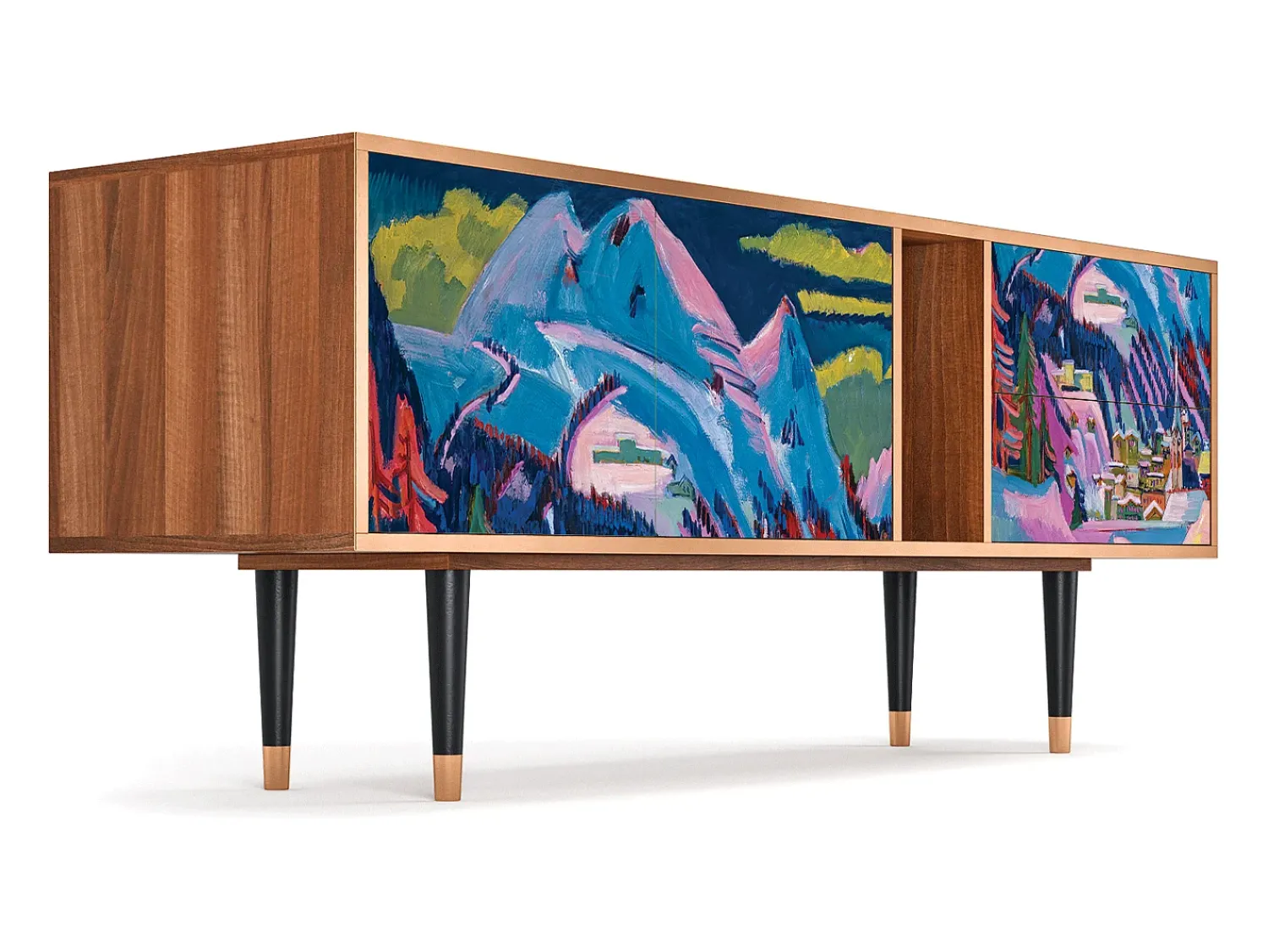 Mueble de TV - 170х69х48 cm - T1 - Davos Winter, Nogueira^ Móvel De Tv
