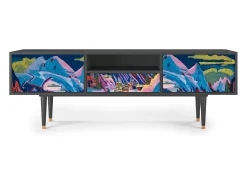 Móvel De Tv* Mueble de TV - 170х59х41 cm - T6 - Davos Winter, Antracite Cinza antracite