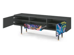 Móvel De Tv* Mueble de TV - 170х59х41 cm - T6 - Davos Winter, Antracite Cinza antracite