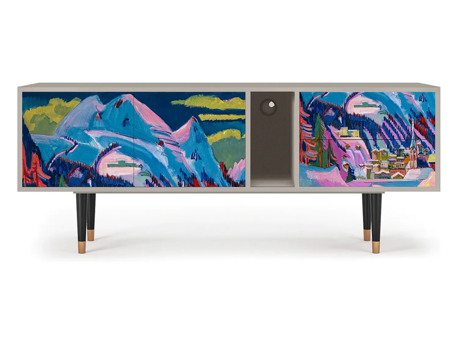 Mueble de TV - 170х69х48 cm - T1 - Davos Winter, Areia^ Móvel De Tv