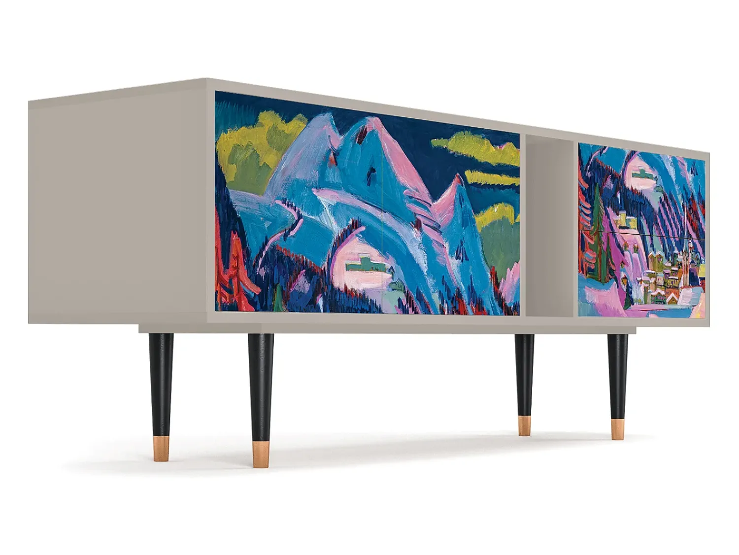 Mueble de TV - 170х69х48 cm - T1 - Davos Winter, Areia^ Móvel De Tv