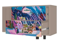 Móvel De Tv| Mueble de TV - 170х69х48 cm - T1 - Davos Winter, Latte Bege