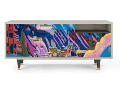 Móvel De Tv| Mueble de TV - 125х56х41 cm - T7 - Davos Winter, Areia Bege