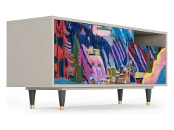 Móvel De Tv| Mueble de TV - 125х56х41 cm - T7 - Davos Winter, Areia Bege