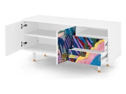 Móvel De Tv| Mueble de TV - 125х56х41 cm - T7 - Davos Winter, Branco Bege