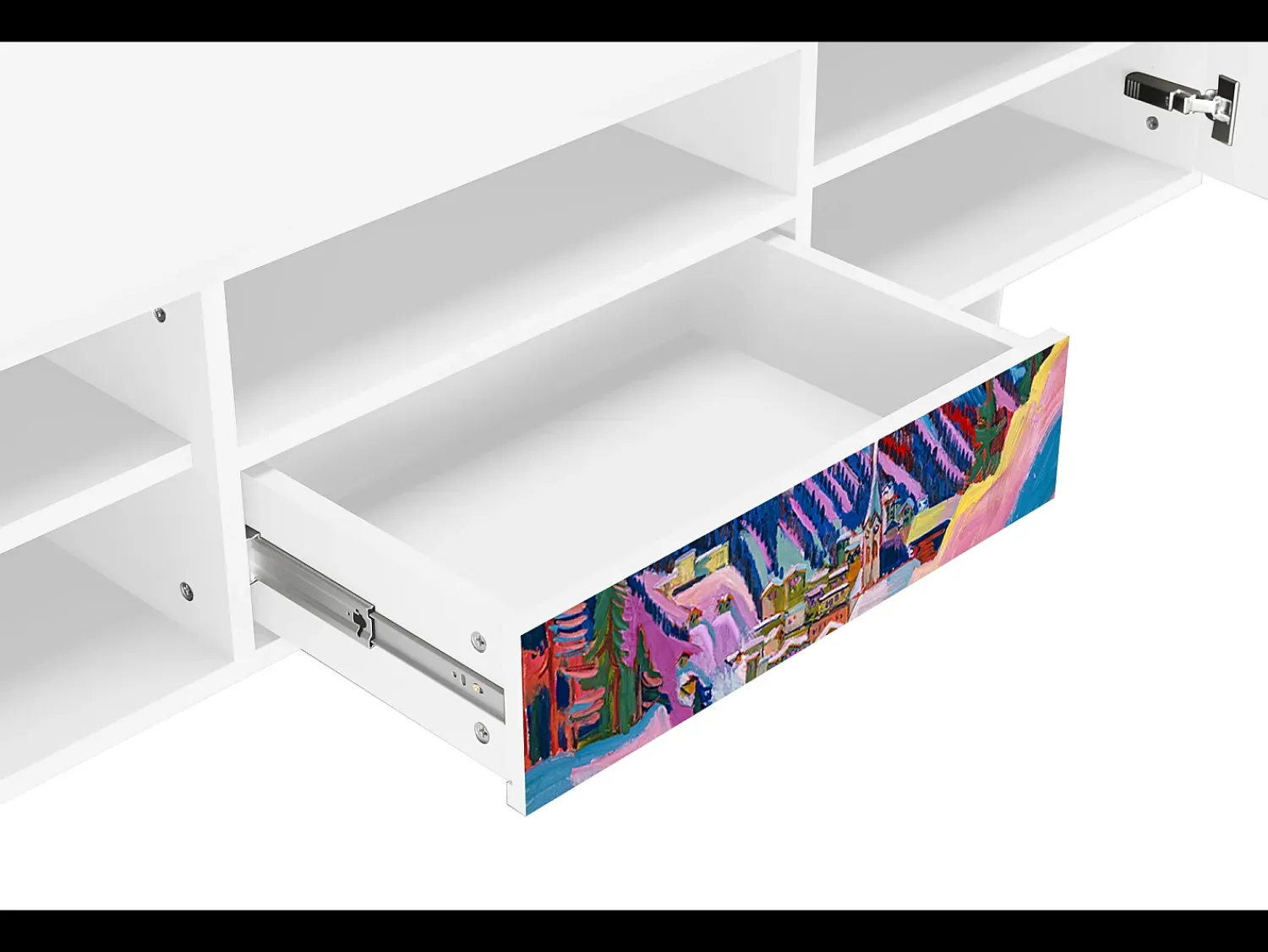 Mueble de TV - 170х59х41 cm - T6 - Davos Winter, Branco^ Móvel De Tv