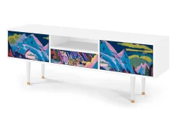 Mueble de TV - 170х59х41 cm - T6 - Davos Winter, Branco^ Móvel De Tv