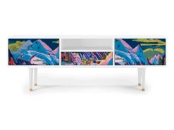 Mueble de TV - 170х59х41 cm - T6 - Davos Winter, Branco^ Móvel De Tv