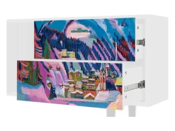 Mueble de TV - 170х69х48 cm - T1 - Davos Winter, Branco Bege