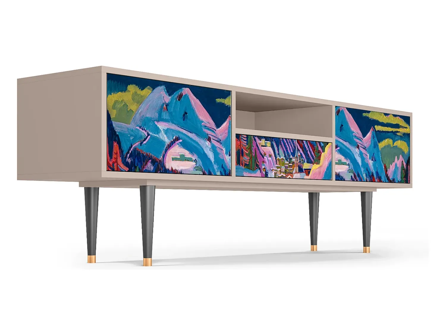 Móvel De Tv| Mueble de TV - 170х59х41 cm - T6 - Davos Winter, Latte Bege