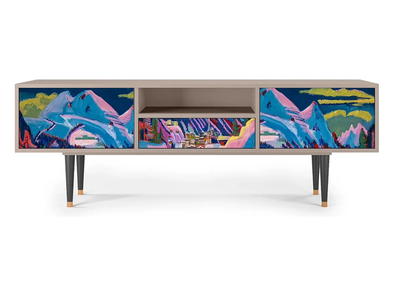 Móvel De Tv| Mueble de TV - 170х59х41 cm - T6 - Davos Winter, Latte Bege