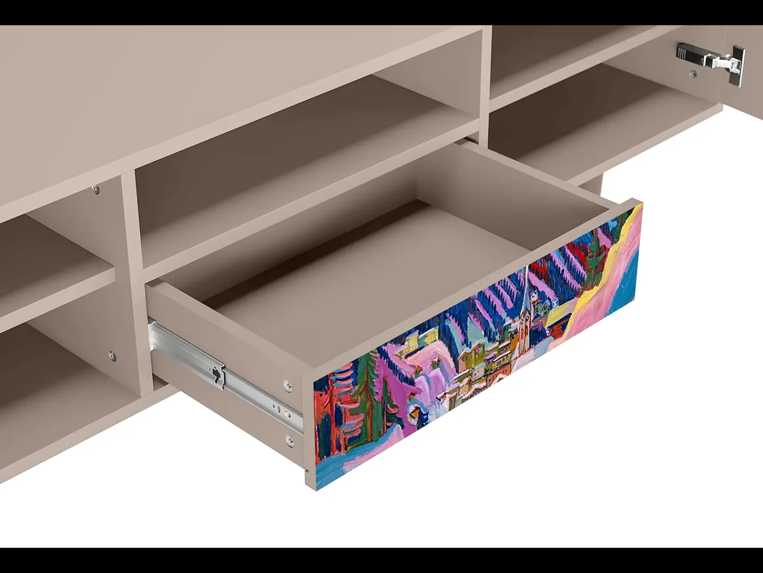 Móvel De Tv| Mueble de TV - 170х59х41 cm - T6 - Davos Winter, Latte Bege