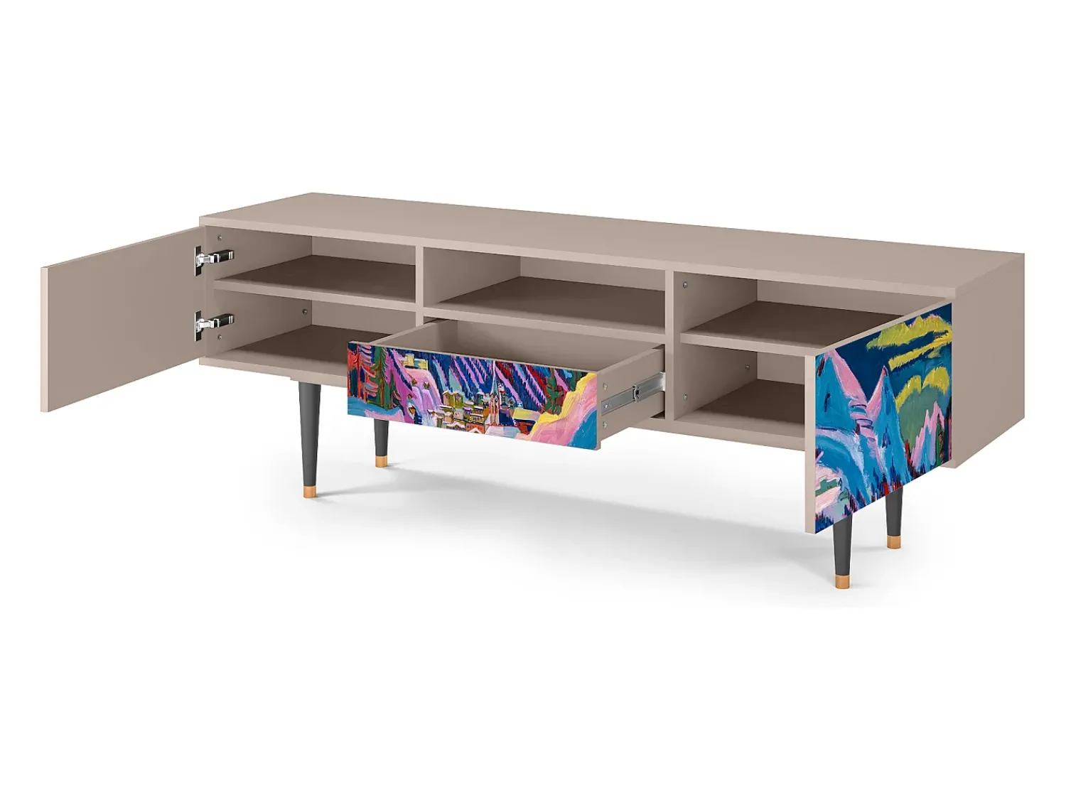 Móvel De Tv| Mueble de TV - 170х59х41 cm - T6 - Davos Winter, Latte Bege