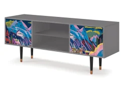 Móvel De Tv| Mueble de TV - 170х69х48 cm - T2 - Davos Winter, Cinza Cinzento