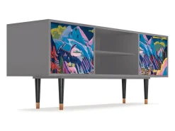 Móvel De Tv| Mueble de TV - 170х69х48 cm - T2 - Davos Winter, Cinza Cinzento