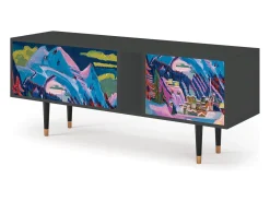 Mueble de TV - 170х69х48 cm - T1 - Davos Winter, Antracite^ Móvel De Tv