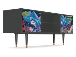 Móvel De Tv* Mueble de TV - 170х69х48 cm - T2 - Davos Winter, Antracite Cinza antracite