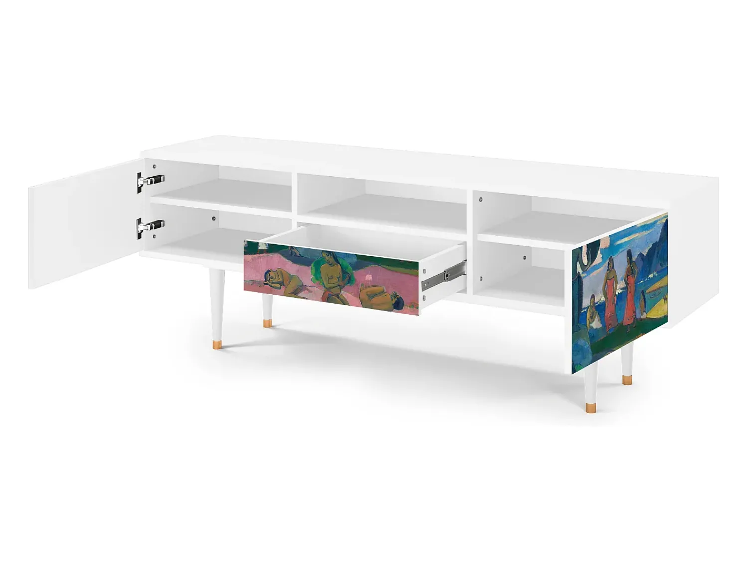 Mueble de TV - 170х59х41 cm - T6 - Day of the God, Branco Bege
