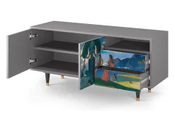 Móvel De Tv| Mueble de TV - 125х56х41 cm - T7 - Day of the God, Cinza Cinzento