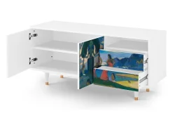 Móvel De Tv| Mueble de TV - 125х56х41 cm - T7 - Day of the God, Branco Bege