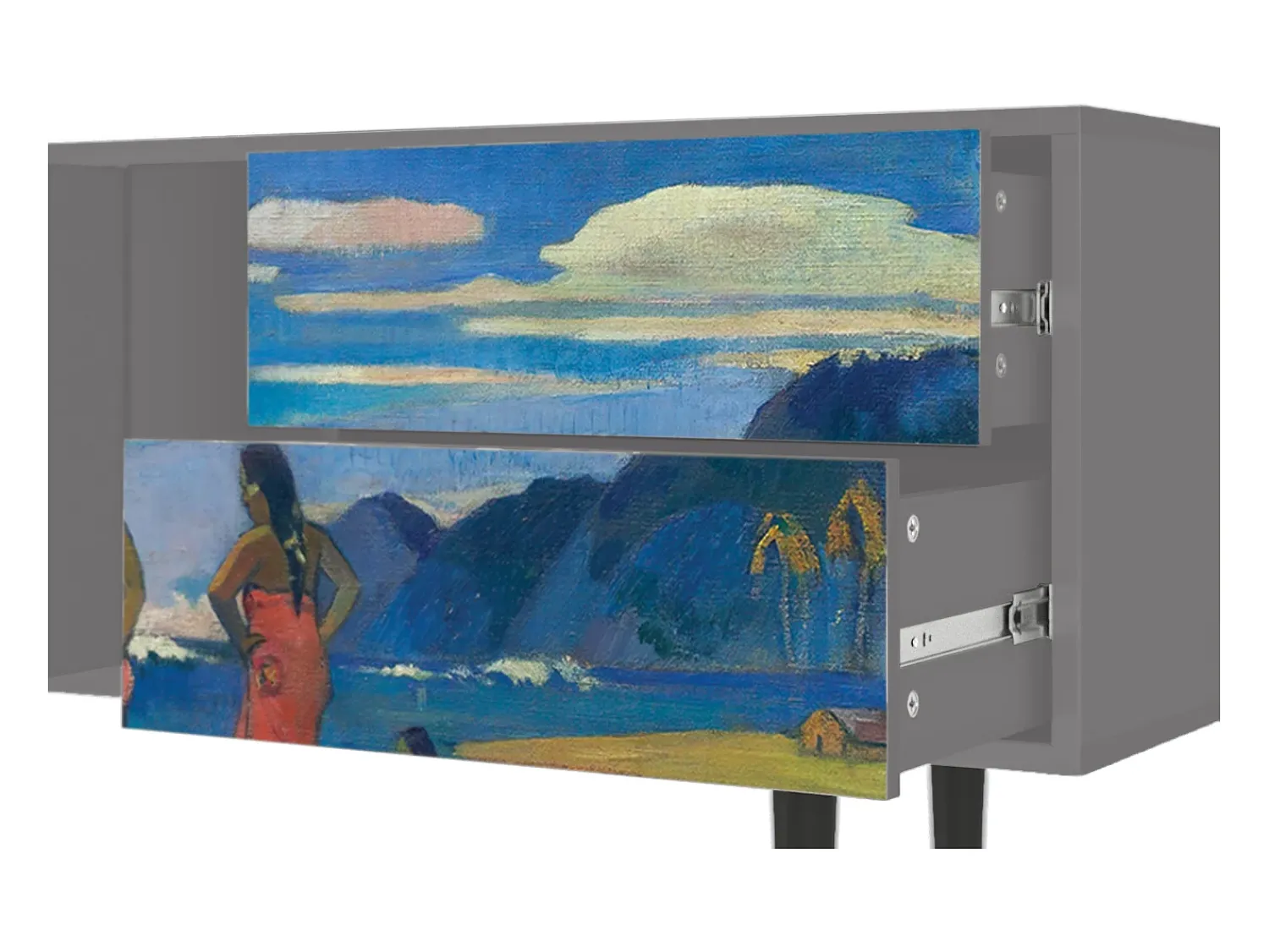 New Mueble de TV - 170х69х48 cm - T1 - Day of the God, Cinza Cinzento